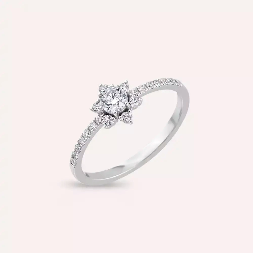 Esther 0.40 CT Pırlanta Taşlı Beyaz Altın Yüzük
