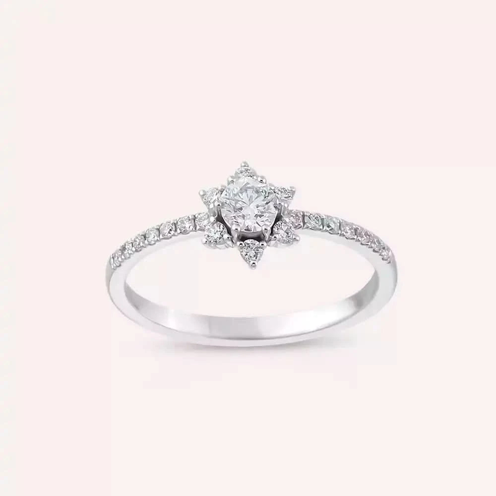 0.40 CT Pırlanta Taşlı Beyaz Altın Yüzük