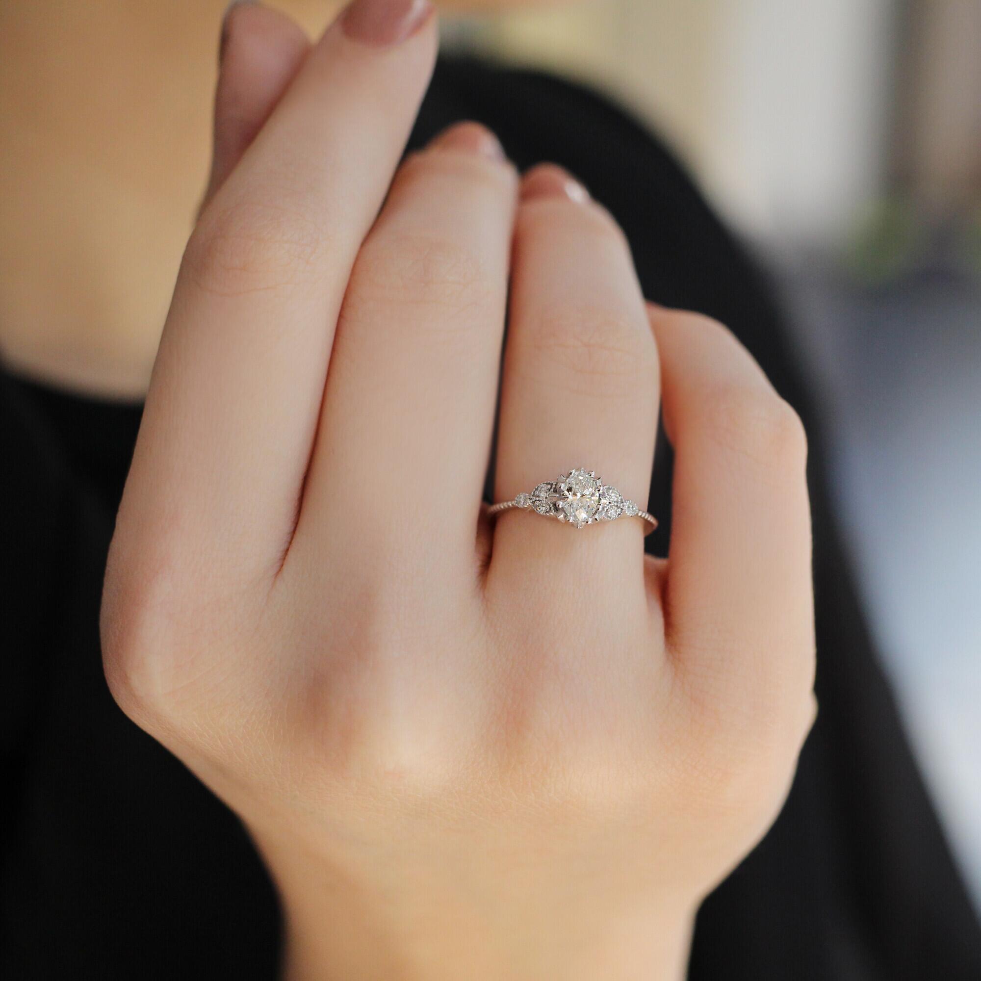 0.40 CT Vintage Alice Tasarım Pırlanta Yüzük