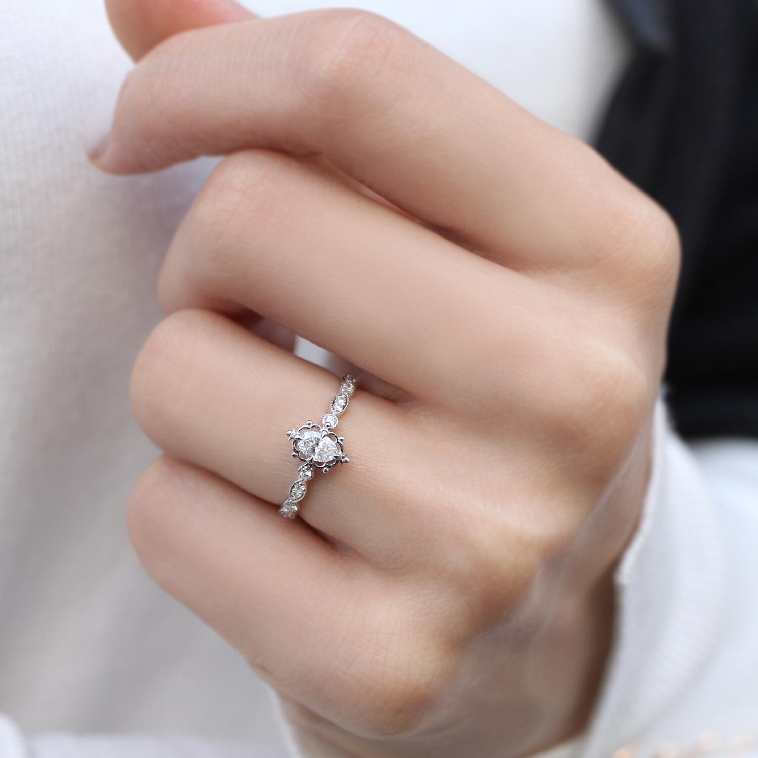 0.40 CT Vintage Aria Tasarım Pırlanta Yüzük