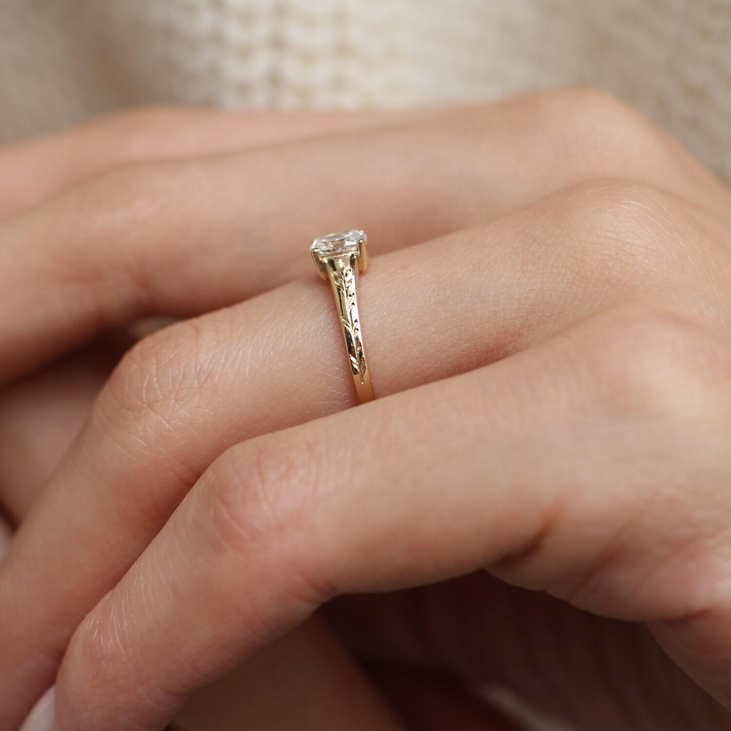 0.40 CT Vintage Kate Tasarım Pırlanta Yüzük