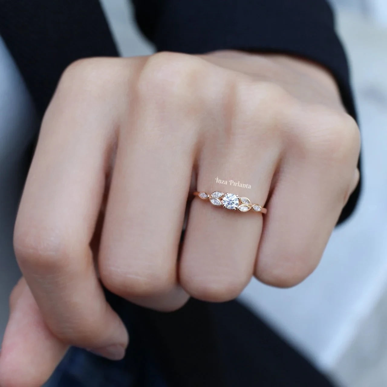 0.40 CT Vintage Tasarım Markiz Pırlanta Yüzük