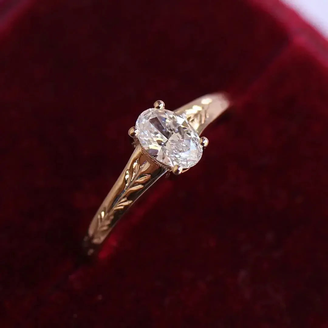 0.40 Karat F SI2 GIA Sertifikalı Vintage Kate Tasarım Pırlanta Yüzük