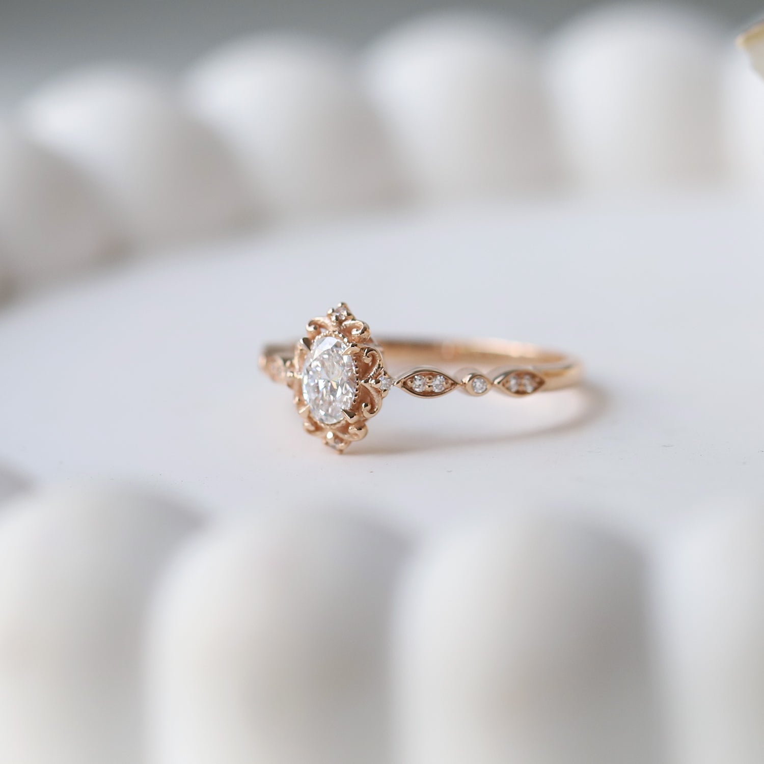 0.42 CT E SI2 GIA Sertifikalı Vintage Emma Pırlanta Yüzük