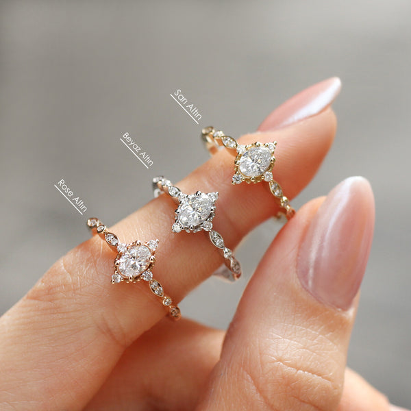 0.42 Karat Özel Tasarım Mini Selius Pırlanta Yüzük - Kopya