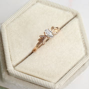 0.42 CT Vintage Dal Tasarım Pırlanta Yüzük