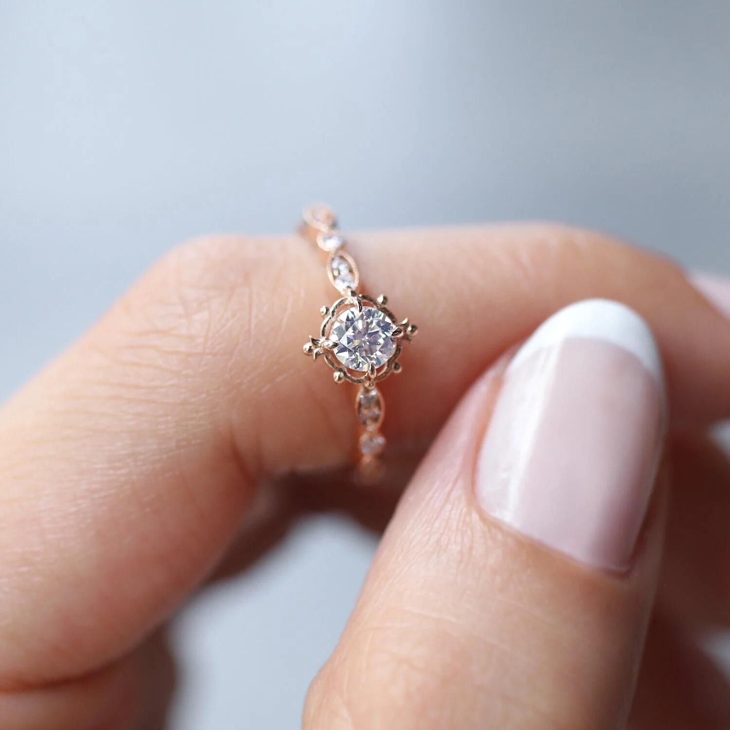 0.42 CT Vintage Mila Özel Tasarım Pırlanta Yüzük