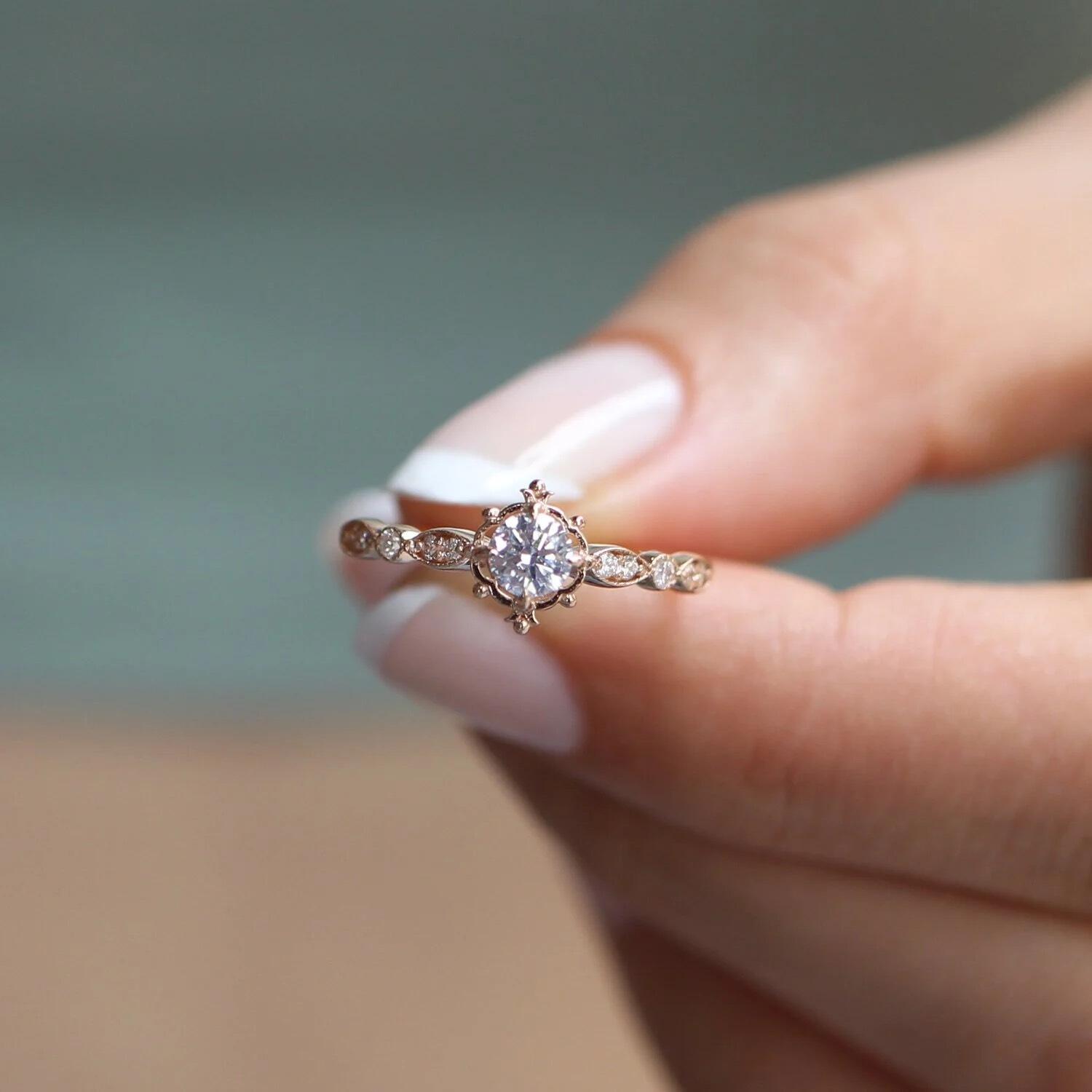 0.42 CT Vintage Mila Özel Tasarım Pırlanta Yüzük