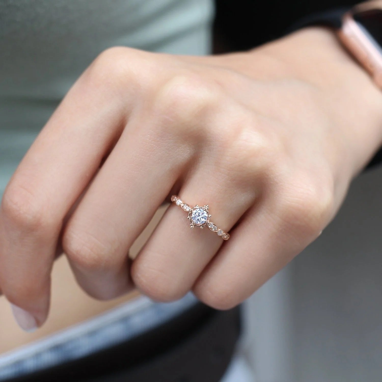 0.42 CT Vintage Mila Özel Tasarım Pırlanta Yüzük