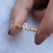 0.42 CT Vintage Özel Tasarım Oval Pırlanta Tektaş Yüzük