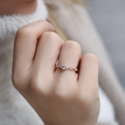 0.42 CT Vintage Tasarım Pırlanta Tektaş Yüzük