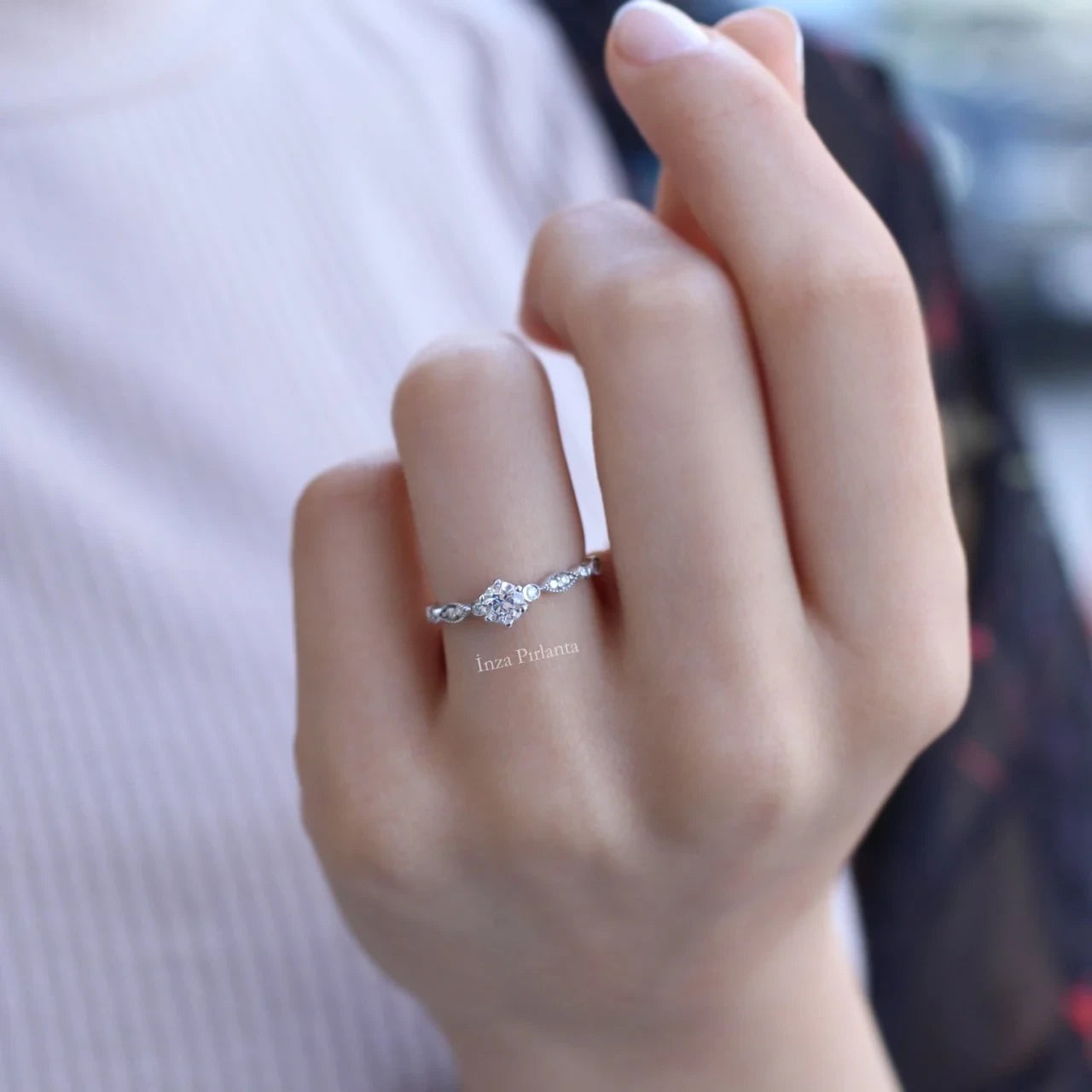 0.42 CT Vintage Tasarım Tektaş Pırlanta Yüzük