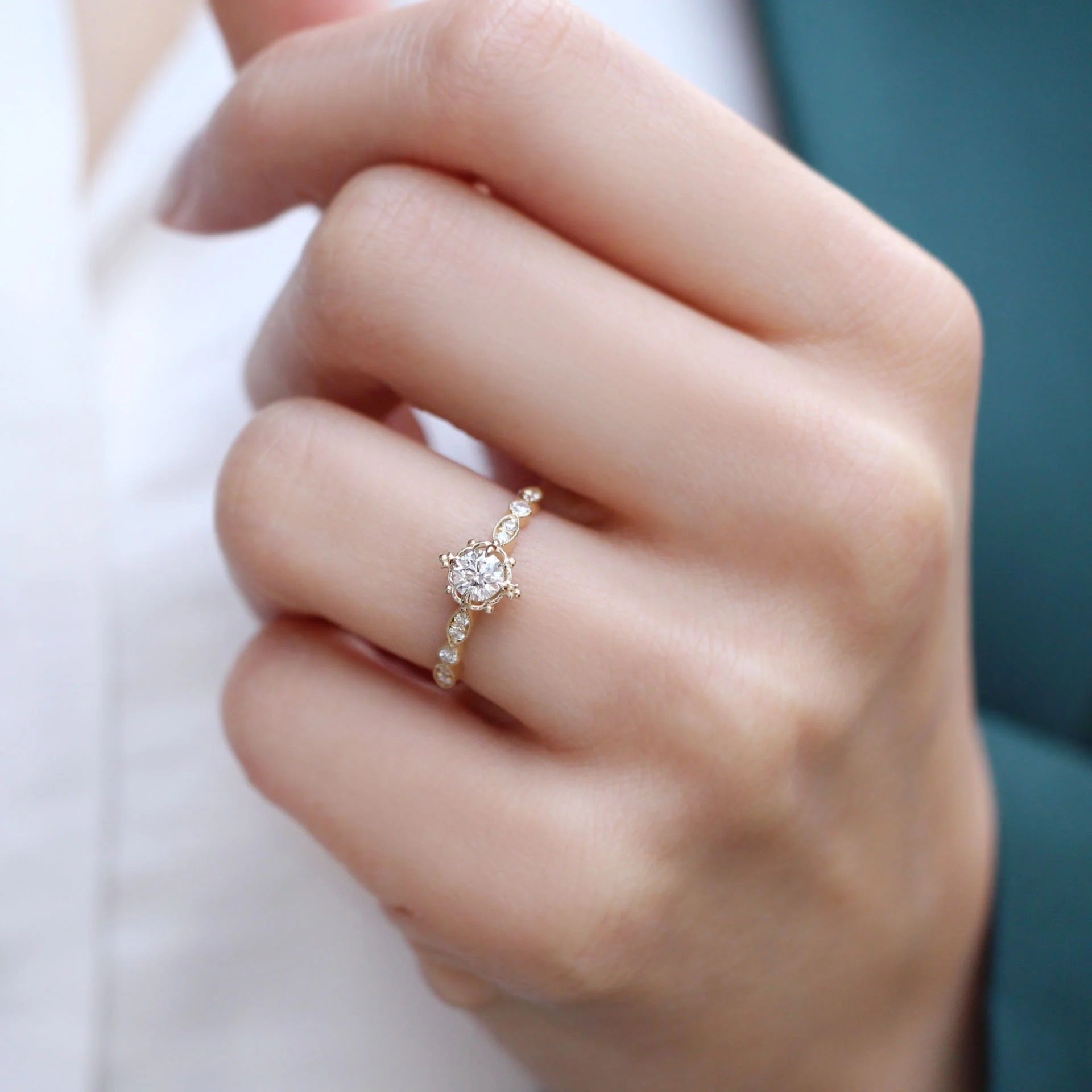 0.42 Karat Vintage Mila Özel Tasarım Pırlanta Yüzük
