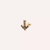 0.45 CT Brown Pırlanta Taşlı Rose Altın Tek Küpe