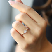 0.45 CT E SI2 GIA Sertifikalı Vintage Tasarım Nina Oval Pırlanta Yüzük