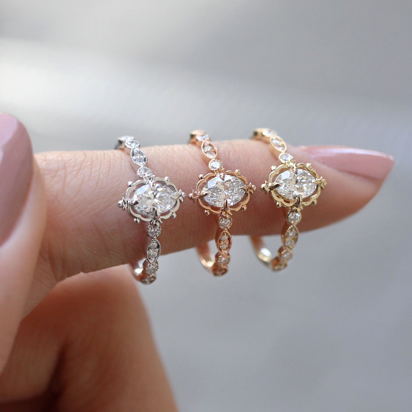 0.45 CT F SI2 HRD Sertifikalı Vintage Aria Pırlanta Yüzük