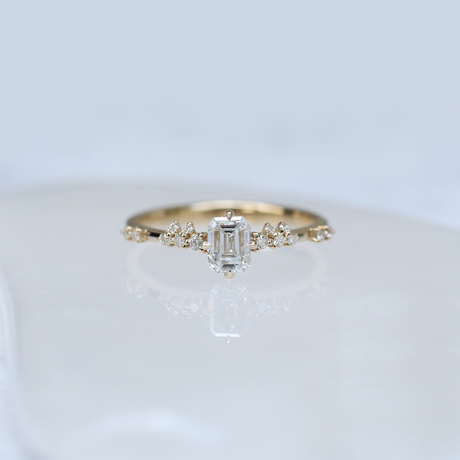 0.45 CT Vintage Emerald Tasarım Pırlanta Yüzük