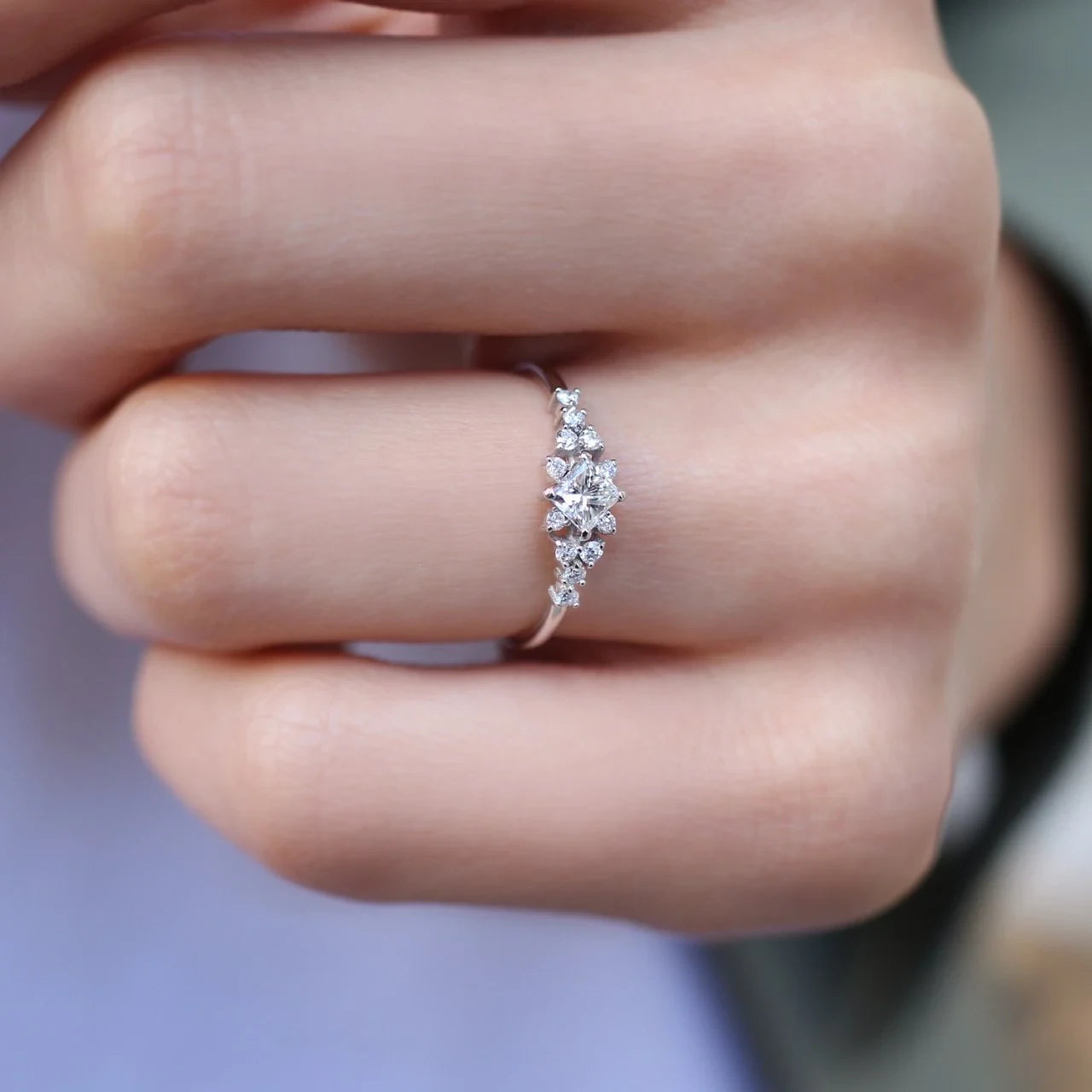 0.45 CT Vintage Pırlanta Prenses Tektaş Yüzük