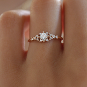 0.45 CT Vintage Pırlanta Prenses  Yüzük