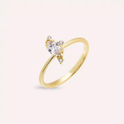 Stella 0.46 CT Markiz Kesim Pırlanta Taşlı Sarı Altın Yüzük
