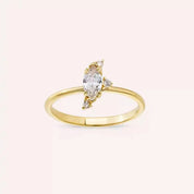 0.46 CT Markiz Kesim Pırlanta Taşlı Sarı Altın Yüzük