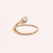 0.48 CT Damla Kesim Pırlanta Taşlı Rose Altın Yüzük