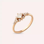 Chloe 0.48 CT Prenses Kesim Pırlanta Taşlı Rose Altın Yüzük