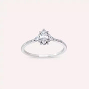 Unica 0.49 CT Markiz ve Damla Kesim Pırlanta Taşlı Beyaz Altın Yüzük