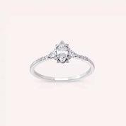 0.49 CT Markiz ve Damla Kesim Pırlanta Taşlı Beyaz Altın Yüzük