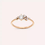 Solas 0.49 CT Pırlanta Taşlı Rose Altın Yüzük