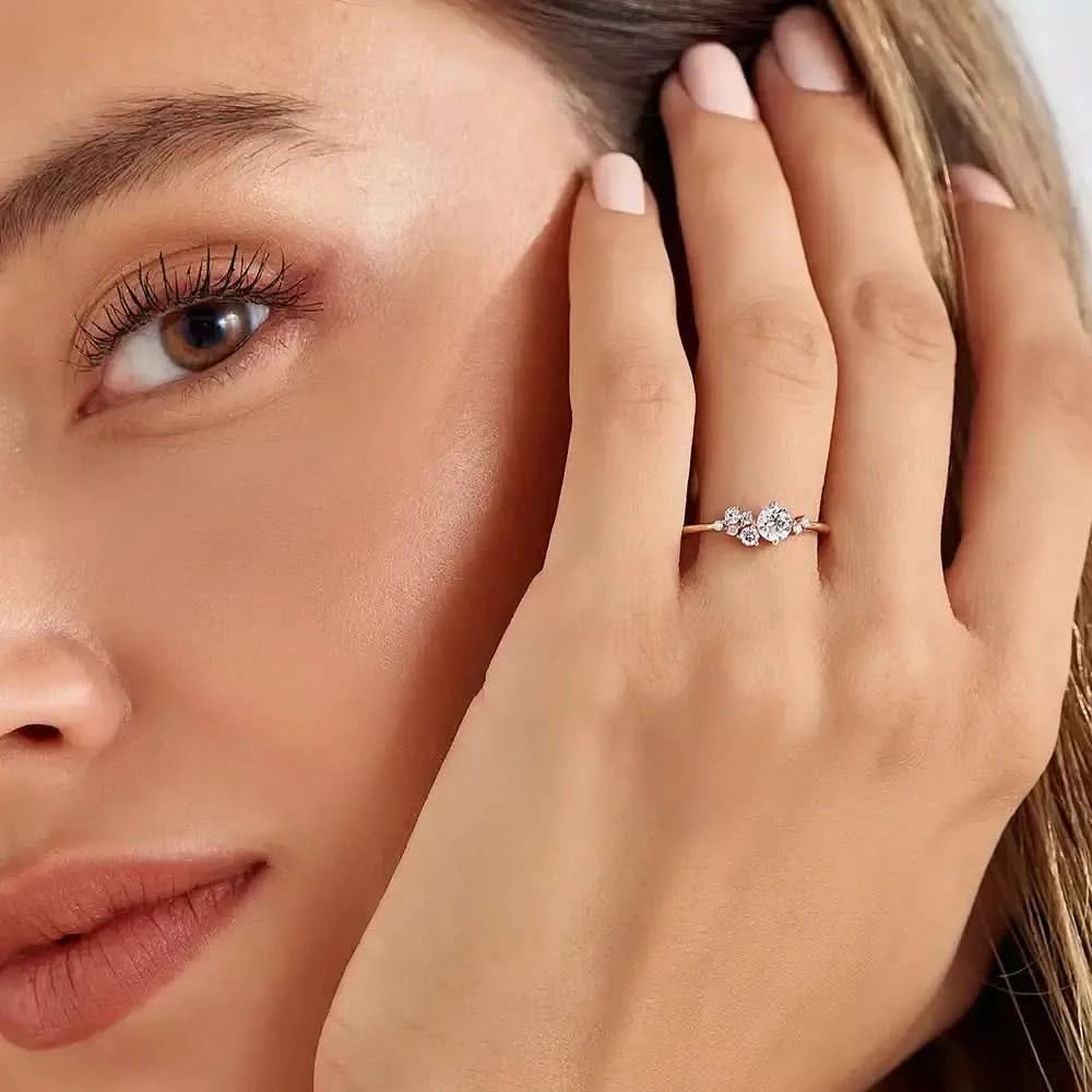 0.49 CT Pırlanta Taşlı Rose Altın Yüzük