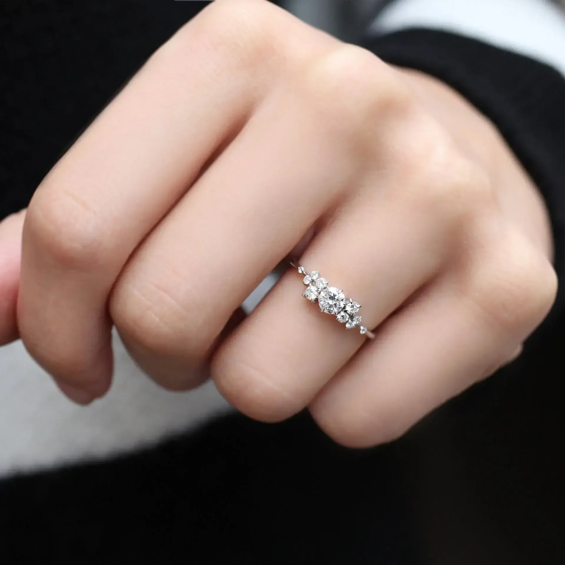 0.50 CT Vintage Asimetrik Pırlanta Tektaş Yüzük