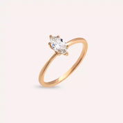 0.50 CT Markiz Kesim Pırlanta Taşlı Rose Altın Yüzük
