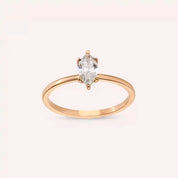 0.50 CT Markiz Kesim Pırlanta Taşlı Rose Altın Yüzük