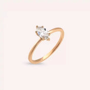 0.50 CT Markiz Kesim Pırlanta Taşlı Rose Altın Yüzük