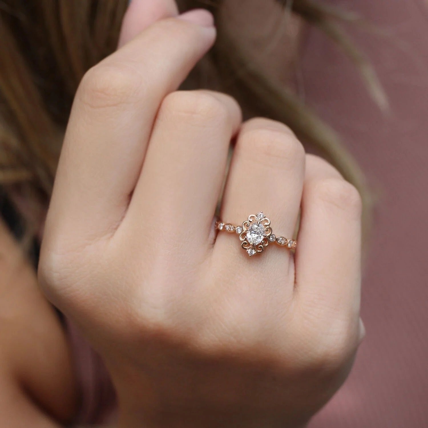 0.50 CT Vintage Mia Tasarım Pırlanta Yüzük