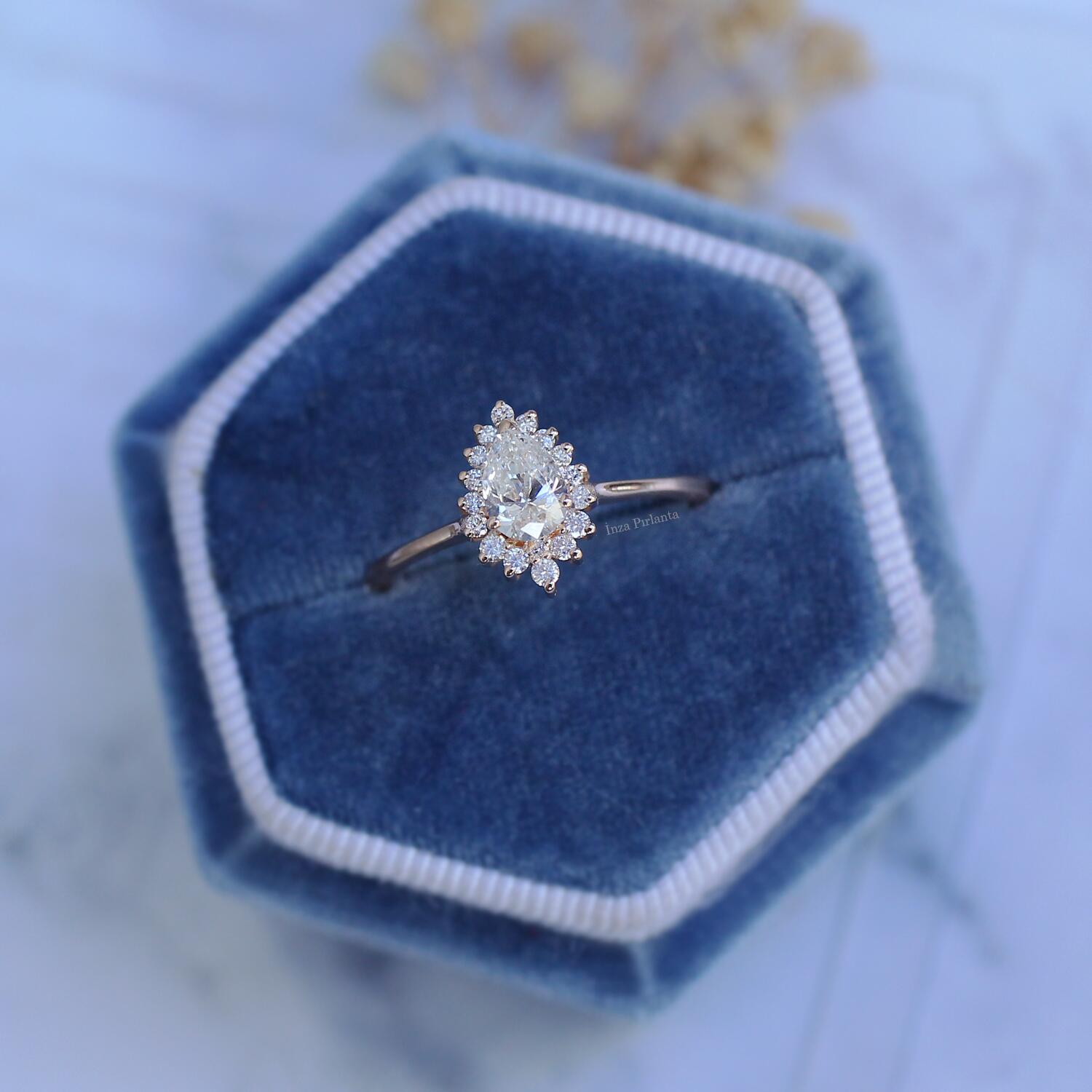 0.50 Karat Vintage Tasarım Damla Pırlanta Yüzük