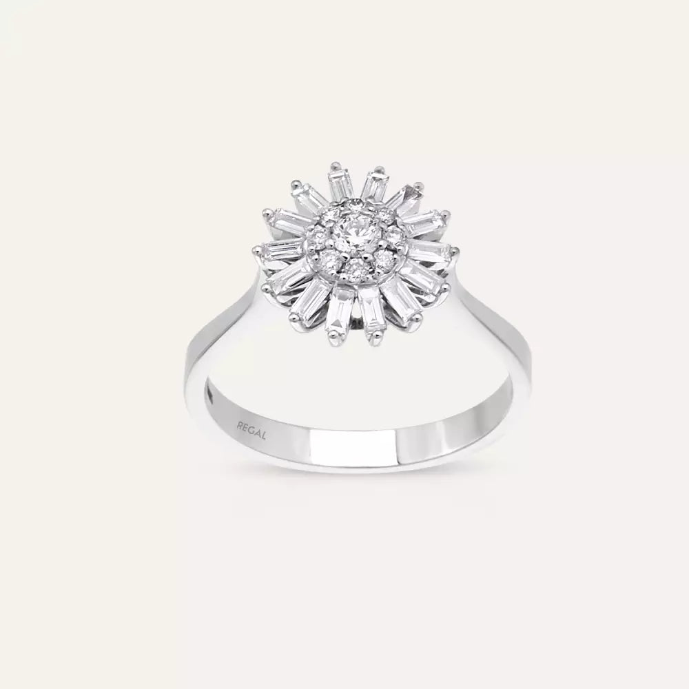 Shiny 0.51 CT Pırlanta Taşlı Beyaz Altın Yüzük