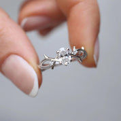 0.52 CT Özel Tasarım Pırlanta Dal Tektaş Yüzük