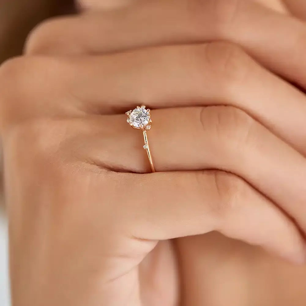 Susan 0.53 CT Pırlanta Taşlı Rose Altın Yüzük