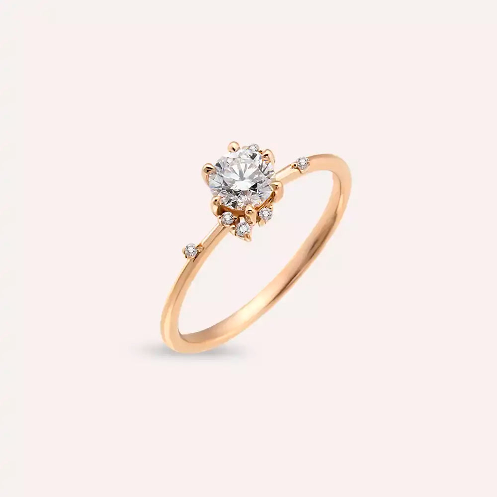 Susan 0.53 CT Pırlanta Taşlı Rose Altın Yüzük