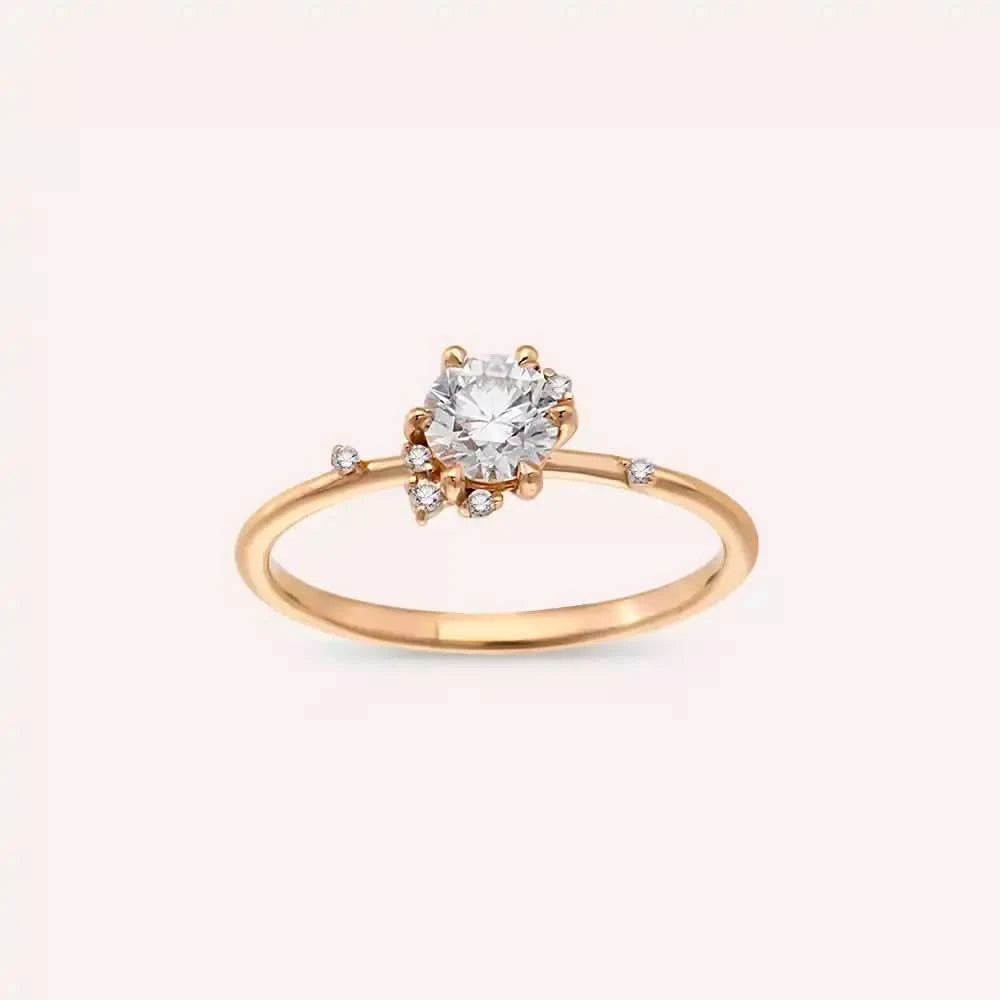 0.53 CT Pırlanta Taşlı Rose Altın Yüzük