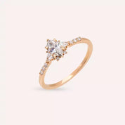 Unica 0.54 CT Markiz ve Damla Kesim Pırlanta Taşlı Rose Altın Yüzük