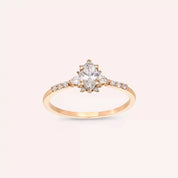 0.54 CT Markiz ve Damla Kesim Pırlanta Taşlı Rose Altın Yüzük