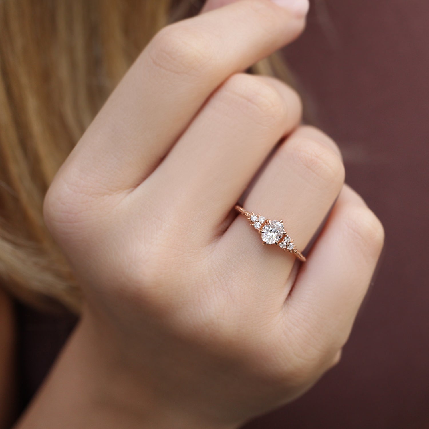 0.55 CT Vintage Lisa Tasarım Pırlanta Yüzük