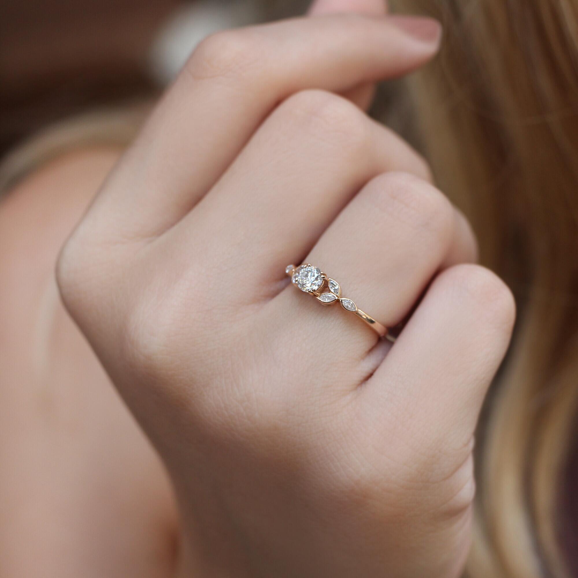 0.55 CT Vintage Tasarım Markiz Pırlanta Yüzük