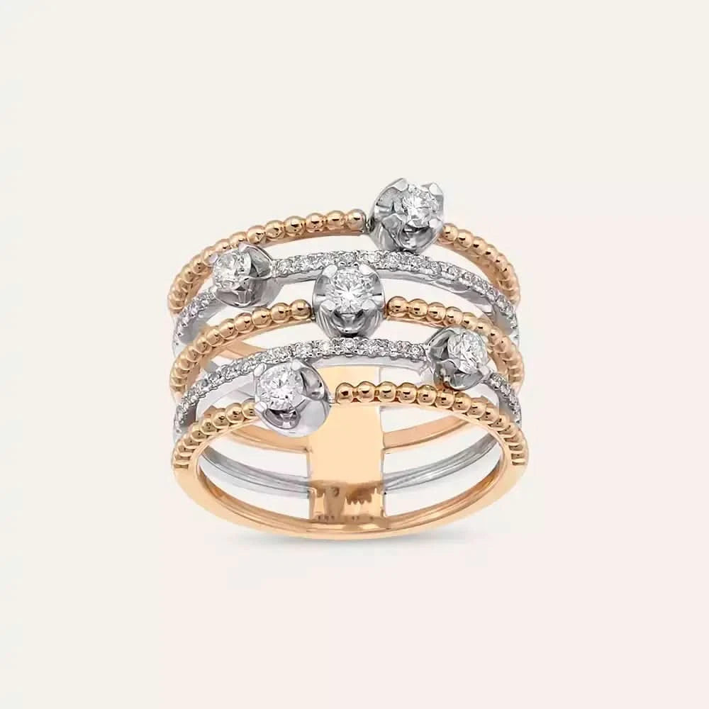 0.56 CT Pırlanta Taşlı Sıralı Yüzük