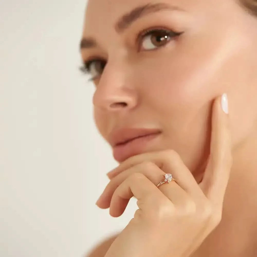 0.57 CT Pırlanta Taşlı Rose Altın Yüzük