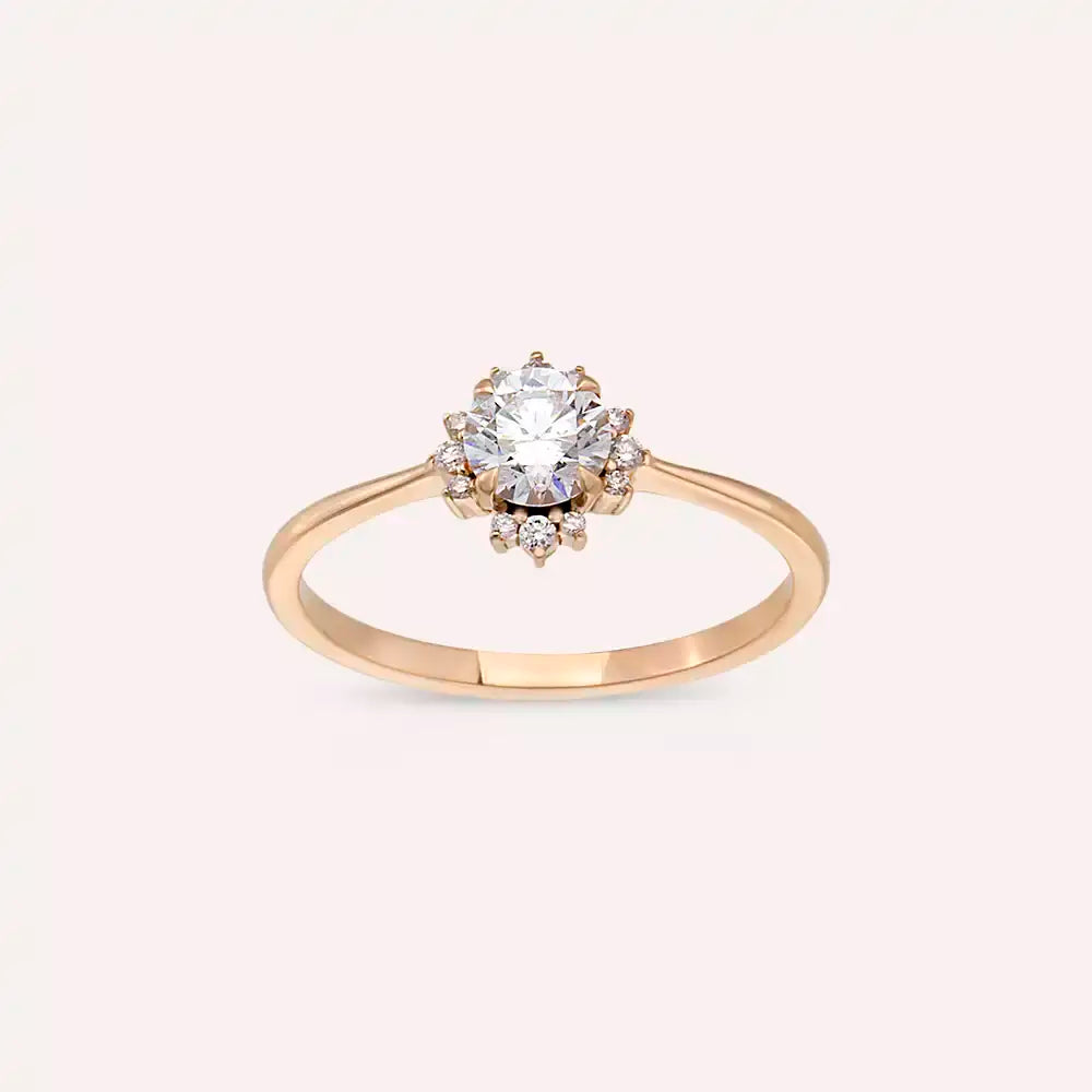 Dione 0.57 CT Pırlanta Taşlı Rose Altın Yüzük