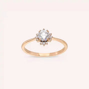 0.57 CT Pırlanta Taşlı Rose Altın Yüzük